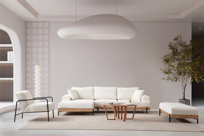 Atelier Del Sofa Eti Oak Left - White